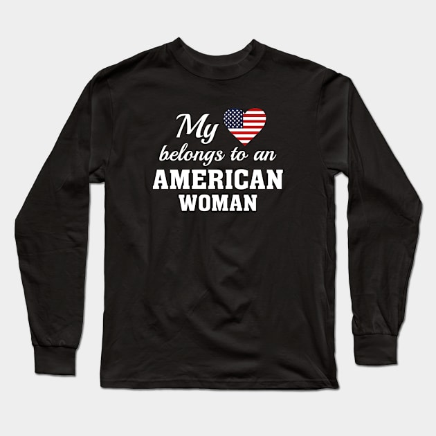 Heart Belongs American Long Sleeve T-Shirt by VectorPlanet